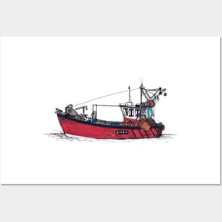 Whitstable Fishing Boat - Sketch Posters and Art